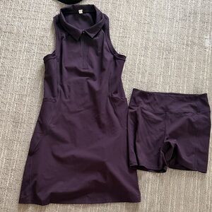 Zella Sleeveless Athletic Polo Dress in Plum